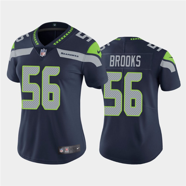 Women's Seattle Seahawks #56 Jordyn Brooks Navy Vapor Untouchable Limited Stitched Jersey(Run Small)